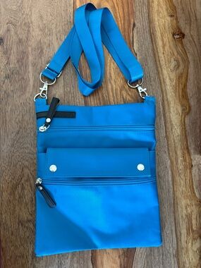 Scansafe Blue Crossbody Nylon Organizer Bag